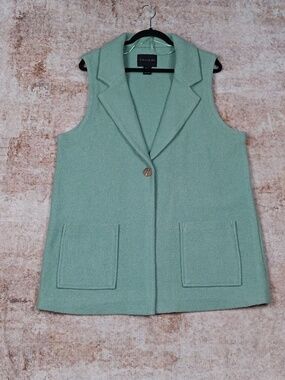 Tahari Wool Blend Mint Vest Womens XL